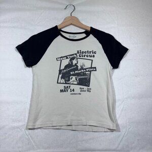 Brandy Melville John Galt Graphic T-Shirt White Casual Baby Tee Women’s Size M